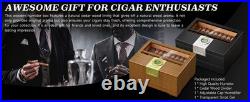 Cedar Cigar Humidor Box with Hygrometer Humidifier Drawer Divider Case