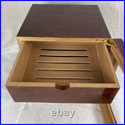 Cedar Wood 3 Drawer Cigar Humidor Cabinet Capacity Box Humidifier
