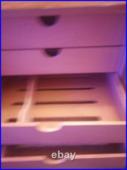 Cedar Wood 4 Drawer Cigar Humidor Cabinet Large Capacity Box Humidifier