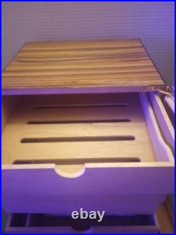 Cedar Wood 4 Drawer Cigar Humidor Cabinet Large Capacity Box Humidifier