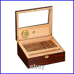 Cedar Wood Cigar Box Humidor Large Capacity Fit 50 Holder Hygrometer Humidifier