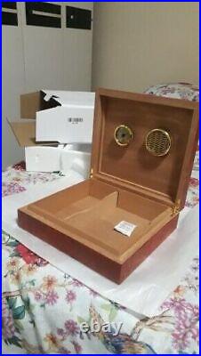 Cedar Wood Cigar Box, Portable Cigar Humidor With Hygrometer Box For Cigars