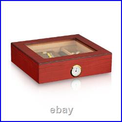 Cedar Wood Cigar Humidor Humidifier Storage Case Box Hold 25CT Cigars Hygrometer