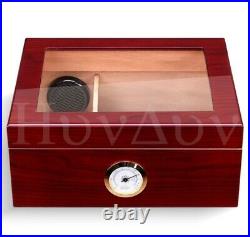 Cedar Wood Cigar Travel Humidor Box Portable Cigar Case With Humidifier Hygrometer