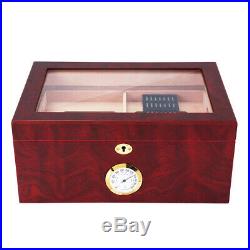 Cedar Wood Humidifier Humidor Storage Cigar Box Case Organiser Display, Window