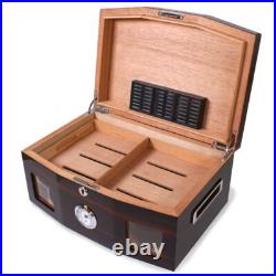 Cedar Wood Humidor with Hygrometer, 2-Tier Cigar Box, Holds 36 Cigars, Lockable
