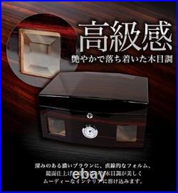Cedar Wood Humidor with Hygrometer, 2-Tier Cigar Box, Holds 36 Cigars, Lockable