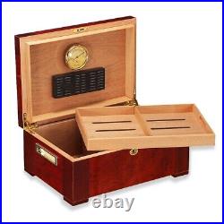 Cedar Wood Large Capacity Cigar Box Humidor Humidifier Hygrometer Storage Case D