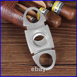 Cedar Wood Leather Portable Cohiba Travel Cigar Humidor Box Case 4CT With Cutter