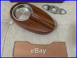 Cherry Wood Cigar Humidor Box Hygrometer Humidifier Ashtray Cutter Sureseal LID