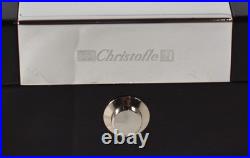 Christofle Black Lacquer and Silver Plate Vintage Cigar Box / Humidor