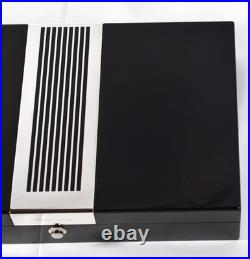 Christofle Black Lacquer and Silver Plate Vintage Cigar Box / Humidor