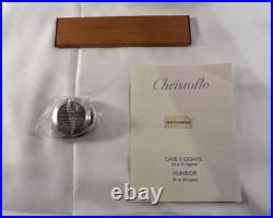 Christofle Black Lacquer and Silver Plate Vintage Cigar Box / Humidor