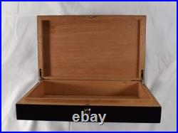 Christofle Black Lacquer and Silver Plate Vintage Cigar Box / Humidor