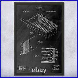 Cigar Box Humidor Patent Wall Art Poster, Canvas or Framed Cigar Decor Boss Gift