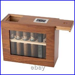 Cigar Box Portable Leather Cedar Wood Spain Travel Case Humidor Holder Tube Gift