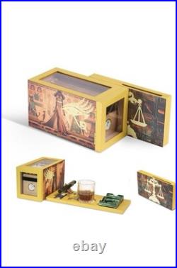 Cigar Box & Small Cigar Humidor Set, Cedar Lined Magnetic Detachable Design