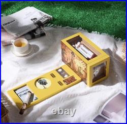 Cigar Box & Small Cigar Humidor Set, Cedar Lined Magnetic Detachable Design