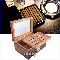 Cigar Case Humidor Box Elegant Lightweight Wooden Portable With Humidifier For