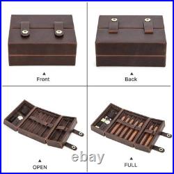 Cigar Case for 7 Full Grain Leather Travel Cigar Humidor 7 Cigars Accessories