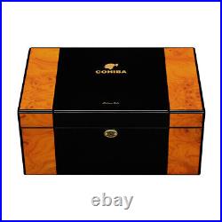 Cigar Humidor 80-100cts Cigars Storage Box Case with Cohiba Humidifier Hygrometer
