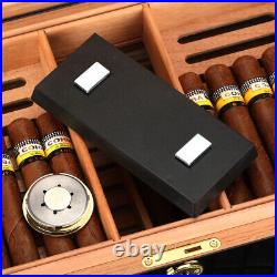Cigar Humidor 80-100cts Cigars Storage Box Case with Humidifier Hygrometer Cohiba