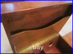 Cigar Humidor ANTIQUE HEAVY Wooden Box With KEY Brown 18x13x9 14 LBS