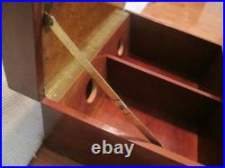 Cigar Humidor ANTIQUE HEAVY Wooden Box With KEY Brown 18x13x9 14 LBS