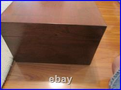 Cigar Humidor ANTIQUE HEAVY Wooden Box With KEY Brown 18x13x9 14 LBS