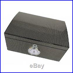 Cigar Humidor Black White Dots Cigar Box Real Cedar Wood, Luxury Humidor Gift