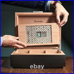 Cigar Humidor Box 50 Capacity Macassar Ebony Matte