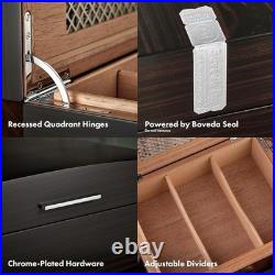 Cigar Humidor Box 50 Capacity Macassar Ebony Matte