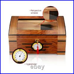 Cigar Humidor Box Case Cabinet With Humidifier Hygrometer Cedar Wood
