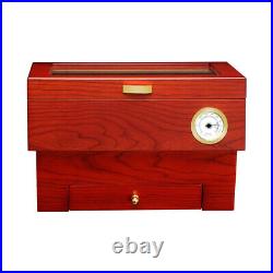 Cigar Humidor Box Cedar Wood Luxury Case With Humidifier Hygrometer 20-30 Cigars