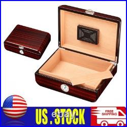 Cigar Humidor Box Humidifier Hygrometer Cedar Wood Case Holder for 25-50 Cigars