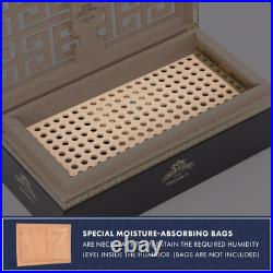 Cigar Humidor Box Large with Hygrometer Excelsium 100 Premium 100% Spanish Ce