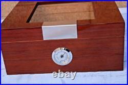 Cigar Humidor Box Wood With Glass & Cedar Hygrometer Cigar Humidor Box Wood With Glass & Cedar Hygrometer