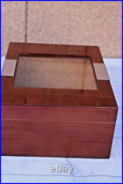 Cigar Humidor Box Wood With Glass & Cedar Hygrometer Cigar Humidor Box Wood With Glass & Cedar Hygrometer