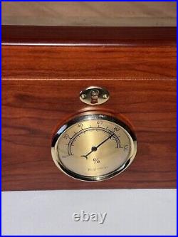 Cigar Humidor Box Wood With Glass & Cedar Hygrometer