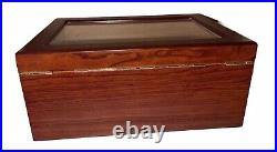 Cigar Humidor Box Wood With Glass & Cedar Hygrometer