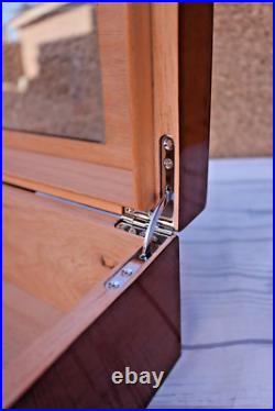 Cigar Humidor Box Wood With Glass & Cedar Hygrometer Cigar Humidor Box Wood With Glass & Cedar Hygrometer