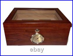 Cigar Humidor Box Wood With Glass & Cedar Hygrometer Nice Cigar Humidor Box Wood With Glass & Cedar Hygrometer Nice