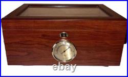 Cigar Humidor Box Wood With Glass & Cedar Hygrometer Nice Cigar Humidor Box Wood With Glass & Cedar Hygrometer Nice