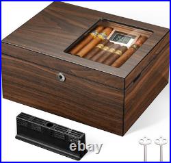 Cigar Humidor Box with Ventilation Grid Holds up to 120 Cigars, Spanish Cedar Cigar Humidor Box with Ventilation Grid Holds up to 120 Cigars, Spanish Cedar
