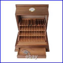 Cigar Humidor Cabinet 40 Cigars Hygrometer Spanish Cedar Desktop Gift For Men