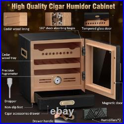 Cigar Humidor Cabinet, Cigar Cabinet Humidor with Spanish Cedar Wood Drawer, Pre
