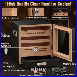Cigar Humidor Cabinet, Cigar Cabinet Humidor with Spanish Cedar Wood Drawer, Pre