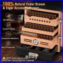 Cigar Humidor Cabinet, Cigar Cabinet Humidor with Spanish Cedar Wood Drawer, Pre