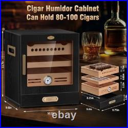 Cigar Humidor Cabinet, Cigar Cabinet Humidor with Spanish Cedar Wood Drawer, Pre