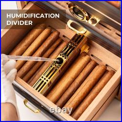 Cigar Humidor Cabinet, Desktop Cigar Gift for Men Holds 150 Counts with Adjustab